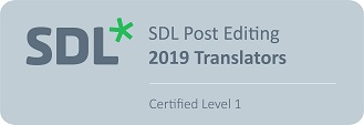 SDL badges Postediting Cert