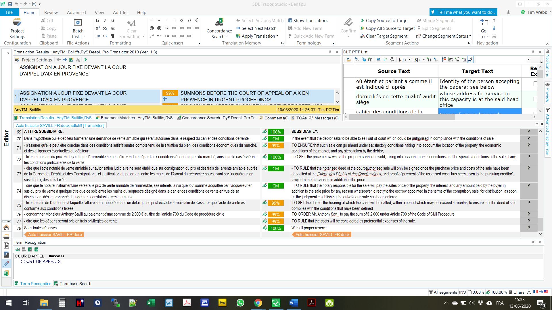 Trados screen